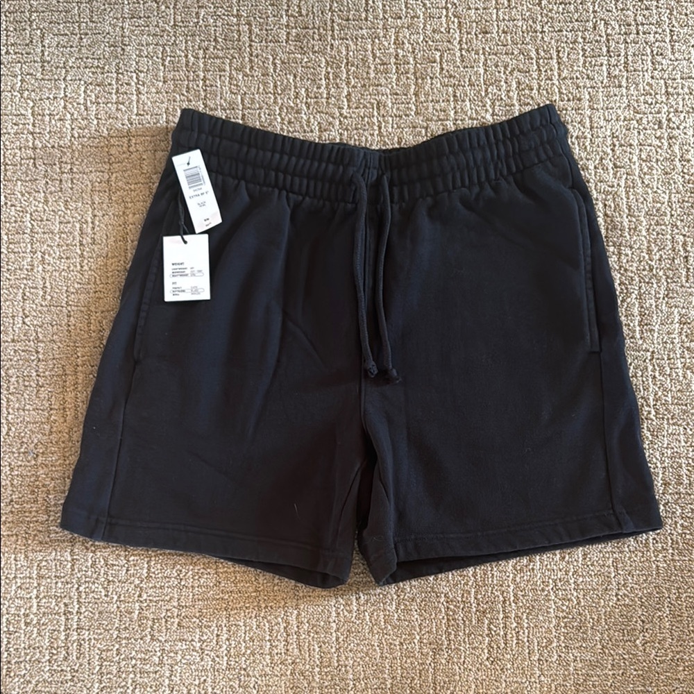Black Casual Drawstring Shorts